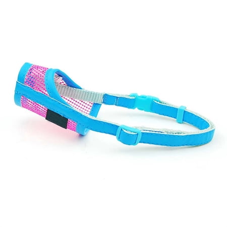 Nylon Safety Adjustable Chew Breathable Pet Product Mouth Grooming Mouth Muzzle Dog Muzzle BLUE S
