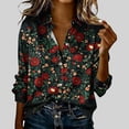 thumbnail image 1 of TaTaai Ladies Long Sleeve Fashion Top Round Neck Polyester Casual Shirt Lightweight Print Blouse Cold Hand Wash Only Gift, 1 of 5