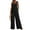 Black, variant on ZZwxWA Womens Casual Jumpsuits Front Pocket Elasticity Straps Loose Overalls One Piece Sleeveless Wide Leg Pant Romper