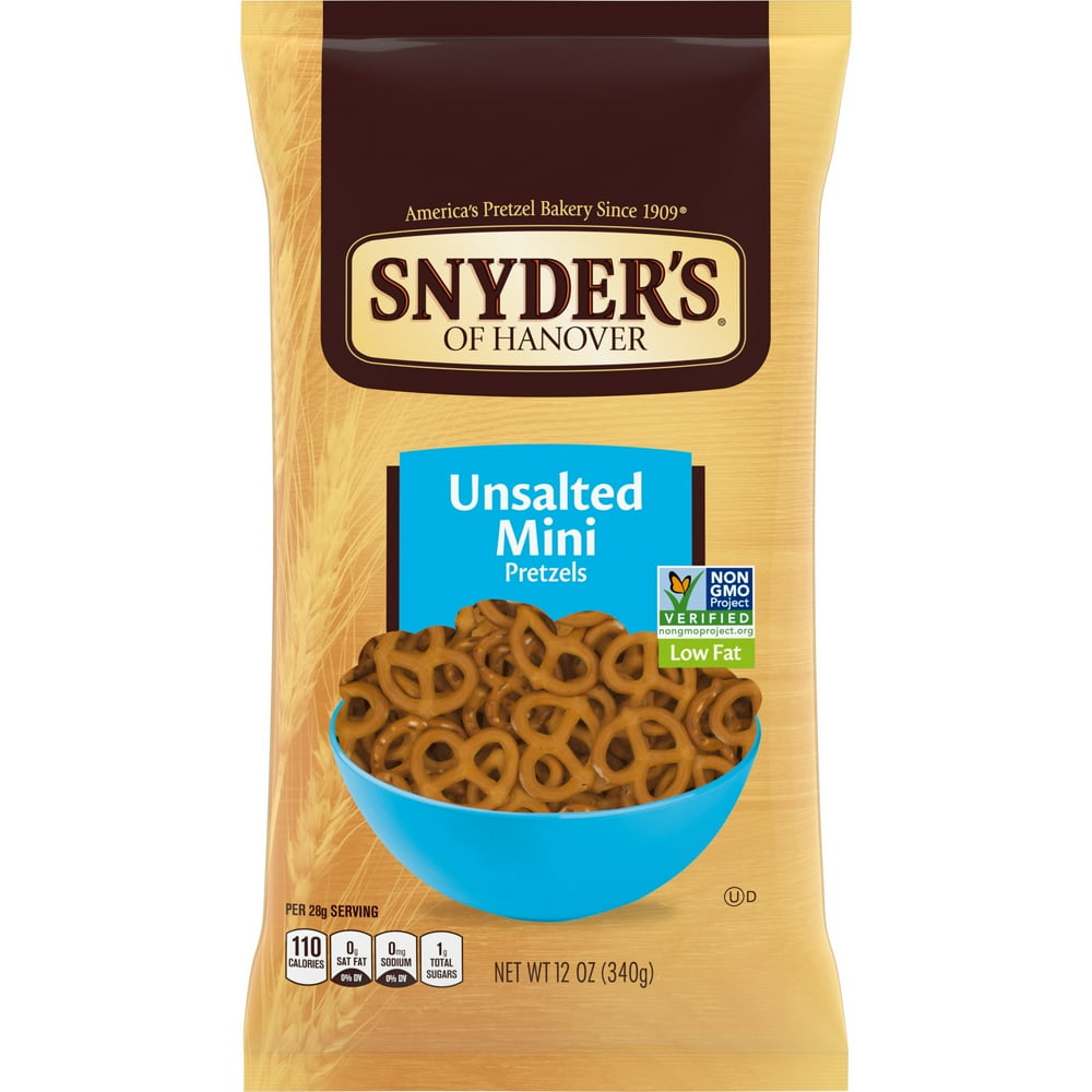 Snyder's of Hanover Pretzels, Unsalted Mini Pretzels, 12 oz Walmart
