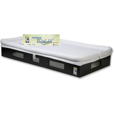 SafeSleep Breathable Crib Mattress, Espresso Base, White Surface