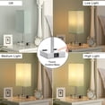 thumbnail image 3 of Bedside Lamp with USB Port and Outlet, 3-Way Dimmable Touch Lamp with USB Charging Port for Bedroom, Small Green Table Lamp with Charger for Nightstand Living Room Office Desk (LED Bulb Included), 3 of 5