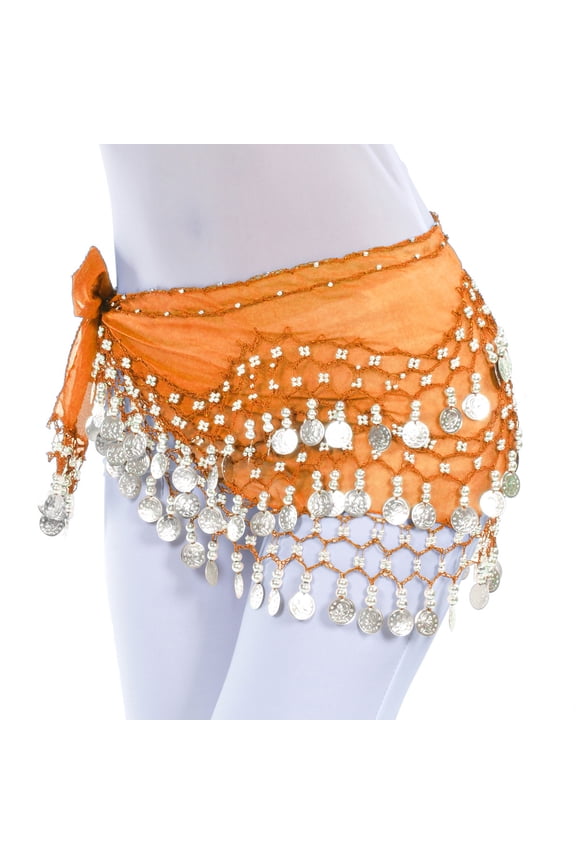 Belly Dance Skirt for Women Fringe Mini Skirt High Waist Wrap Skirt Coin Embellished Solid Color Summer Skirt