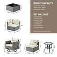 thumbnail image 3 of Toject 11 Pieces Outdoor Paito Furniture Set, Outdoor Conversation Sets with Swivel Chairs and Fire Pit Wicker Outside Furniture for Graden Balcony (Beige), 3 of 10