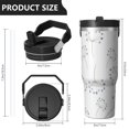 thumbnail image 4 of Floral 30oz Handheld Travel Tumbler with Handle – Double Wall Stainless Steel Insulated Cup, Flip Straw Lid, Leak-Proof & BPA-Free, Durable Hot & Cold Drink Mug,Thanksgiving, Xmas, Spring ,Flower, 4 of 6