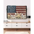 thumbnail image 5 of American Flag Outdoor TV Cover 40 to 43 Inch Weatherproof, Coastal White Red Blue Vintage US Flag 600D Oxford TV Covers with Waterproof Zipper, Outside Flat TV Screen Protector Size 40"Wx25"Hx4.5"D, 5 of 7