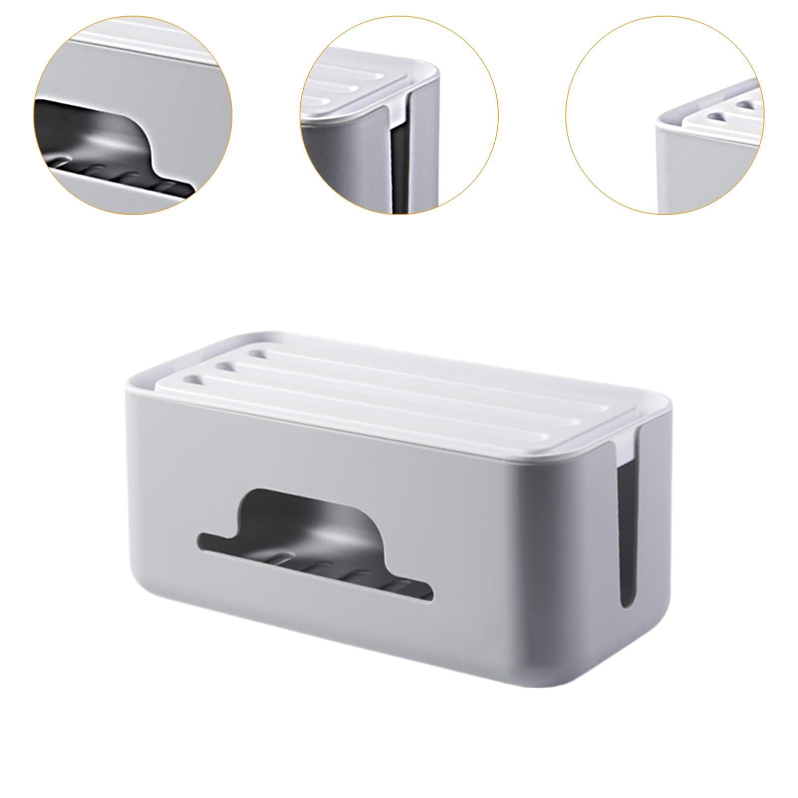 Wzmzjy Cables Management Box Convenient Cord Organizer for Office Desktop Computers Gray