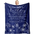 thumbnail image 1 of LHSHID 95th Birthday Gifts for Women 95th Birthday Decorations Blanket 95 Year Old Present Ideas Happy Birthday Gifts for Mom/Wife/Grandma/Friends Turning 95 Gift Throw Blanket 60"x80", 1 of 7