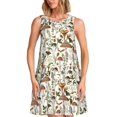 thumbnail image 1 of Balery Mushroom Garnish Vestidos de verano para mujer con estampado: vestido holgado sin mangas, vestido playero informal y cómodo para días calurosos., 1 of 7