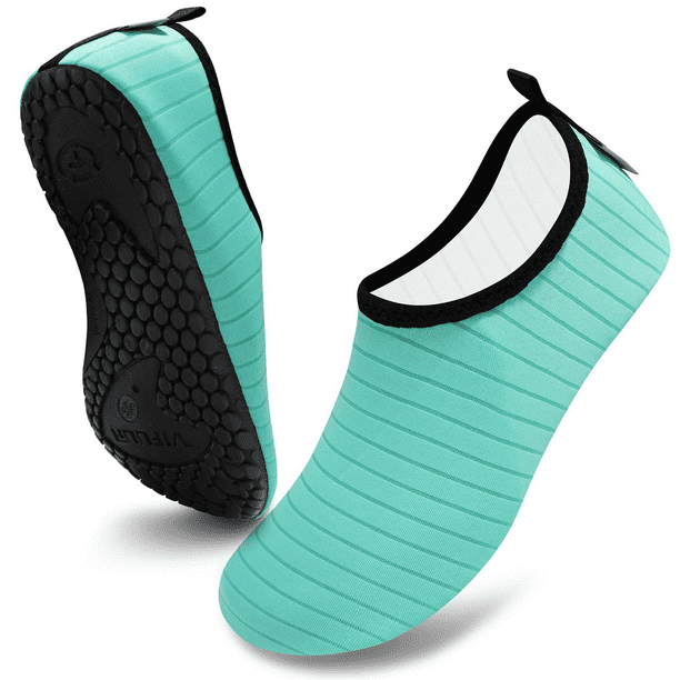 VIFUUR Water Sports Shoes Barefoot QuickDry Aqua Yoga Socks Slipon for Men Women Green