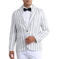 thumbnail image 1 of Blazers a rayas INSPIRE CHIC para hombres, chaquetas deportivas de ajuste slim con un botón, color blanco, 1 of 6