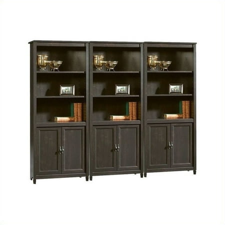 Sauder Edge Water Library Wall Bookcase In Estate Black Walmart Com