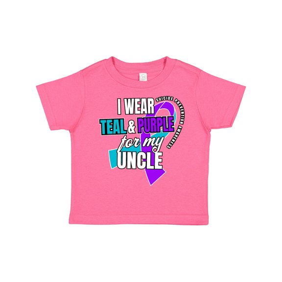 Inktastic Suicide Prevention I Wear Teal and Purple for My Uncle Boys or Girls Toddler T-Shirt