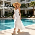 thumbnail image 6 of Knivor Wedge Sandals for Women Ankle Strap Espadrille Sandals Stud Trim Platform Open Toe Summer Casual Sandals Non Slip Sole Adjustable Buckle for Casual Daily,Beach, 6 of 9
