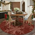 thumbnail image 3 of BERTHMEER 6'x6' Round Rug,6' Round Christmas Area Rug Holiday Decor for Living Room Non Slip Washable Soft Rugs for Bedroom Red Christmas Snowflake Print Indoor Carpet Decorative Circle Rug, 3 of 6