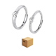 thumbnail image 1 of 2 Anillos Promesa para Parejas Compromiso Color Ajustable Corazón Medio Lab.G Plateado, 1 of 5