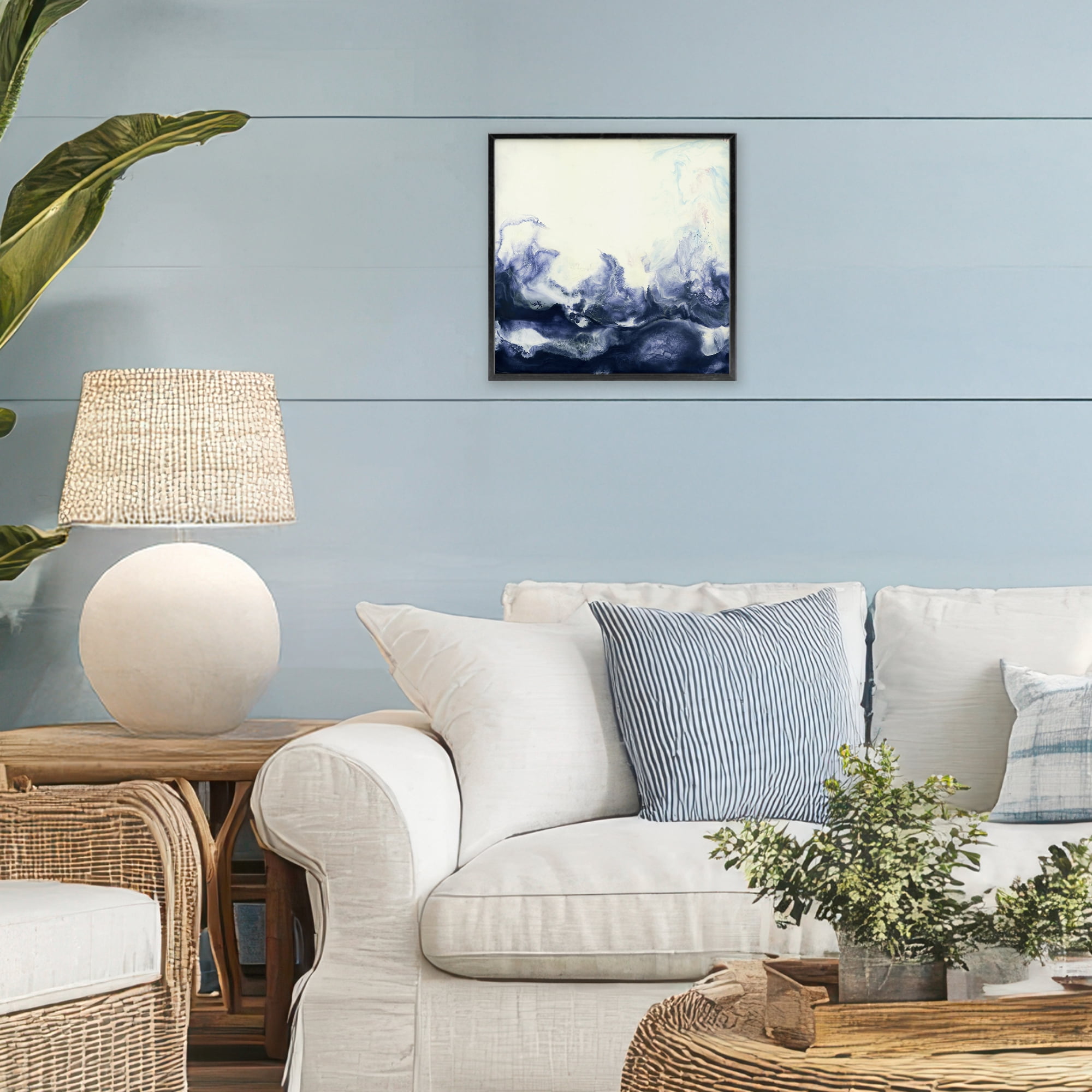 Stupell Industries Oceanic Fluid Swirl Black Framed Giclee Art, design by Laura Van Horne