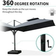 thumbnail image 6 of PURPLE LEAF Outdoor Cantilever Umbrellas with Base Square Large Patio Umbrella Offset Umbrella with 360°Rotation Tilting And Hanging Double Top, 11FT,Grey, 6 of 17