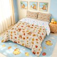 thumbnail image 3 of Manfei Fall Scarf Bear King Size Comforter Sets, Cartoon Botanical Comforters King Size, Orange, Colorful Stars Reversible, 3 Pieces, 1 Comforter and 2 Pillowcases, 3 of 7