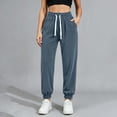 thumbnail image 5 of Qingpeng Womens Corduroy Jogger Pants Drawstring Waisted Cuffed Ankle Casual Trousers Trendy Daily Long Pants with Pockets, 5 of 9