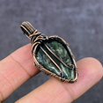thumbnail image 4 of Seraphinite Gemstone Handmade Copper Wire Wrap Jewelry Pendant 1.97", 4 of 4