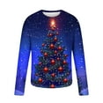 thumbnail image 5 of UVEASISHA Today Sales Funny Christmas Tee Shirts for Men Stretchy Slim Fit Long Sleeve T-Shirts Big And Tall Fashion Xmas Tree Print Graphic Tees Mens Novelty Holiday Gifts Blue S, 5 of 6