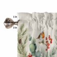 thumbnail image 5 of Christmas Plants Kitchen Curtains and Valances Set, Winter Eucalyptus Leaves Bird Berry Linen Rod Pocket Window Valance Window Curtain Panels for Living Room Bedroom Laundry, 27.5x24in, 3 Pieces, 5 of 7