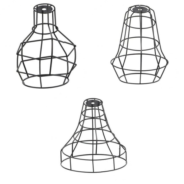 3 Piezas De Abierto De Alambre Industrial Jaula De Pájaros De Hierro Gloria Tonos de lámpara de hierro vintage