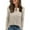 Khaki, variant on Women's Casual Round Neck Pullover Long Sleeve T-Shirt Top with Stylish Striped Print Pattern, Trendy and Soft Basic Tee for Casual Outfits and Lounge Wear,Black,L