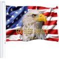 thumbnail image 1 of Banderas estadounidenses para exteriores de 3 x 5 pulgadas, bandera patriótica de EE. UU. de 3 capas, banderas de EE. UU., banderas del 4 de julio, Día de la Independencia, bandera de águila de la, 1 of 8