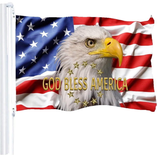 Banderas estadounidenses para exteriores de 3 x 5 pulgadas, bandera patriótica de EE. UU. de 3 capas, banderas de EE. UU., banderas del 4 de julio, Día de la Independencia, bandera de águila de la