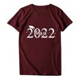 thumbnail image 4 of Pompotops T-Shirt Décontracté à Manches Courtes pour Femmes avec Imprimé Lettre, 4 of 6