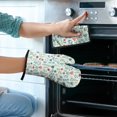 thumbnail image 2 of Pioneer Flower Floral Print Pattern 1-Pack Oven Mitts Set, Heat Resistant Kitchen Gloves, 7.7" X 12", 2 of 6