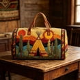 thumbnail image 3 of Quilted Duffel Bags for Traveling, Weekend Travel Tote Floral Embroidered Overnight Bag Weekender Carry On Barrel Bag for Women Girls, 16 Inch (H), 3 of 8