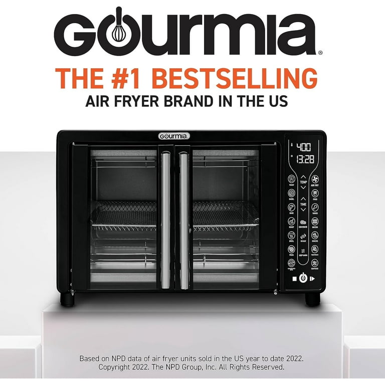 Gourmia Fryer Toaster Oven Combo, 17 Presets, 1700W, French Door, Digital, 24L, Black, Model GTF7460 9 thumbnail image