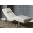 thumbnail image 2 of Astro Faux-Fur Chaise Lounge Chair - Moonstone White/Stainless Steel, 2 of 10
