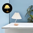 thumbnail image 1 of SHOWERORO Pleated Nightstand Desk Lamp With Wood For Small Living Spaces 1Set, 1 of 8