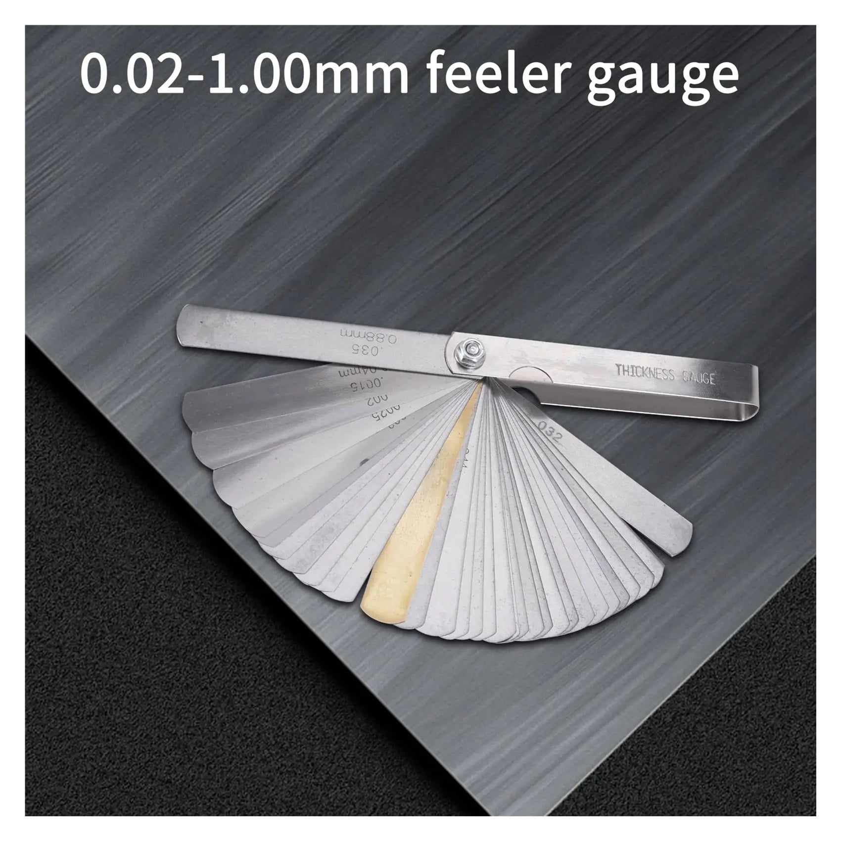 32 set distance gauge feeler gauge valve teaching feeler gauge 0.04-0.88 mm gap dimension ,Easy Identification