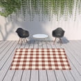 thumbnail image 6 of 7' X 10' Red and Ivory Geometric Stain Resistant Indoor Outdoor Area Rug, 6 of 6
