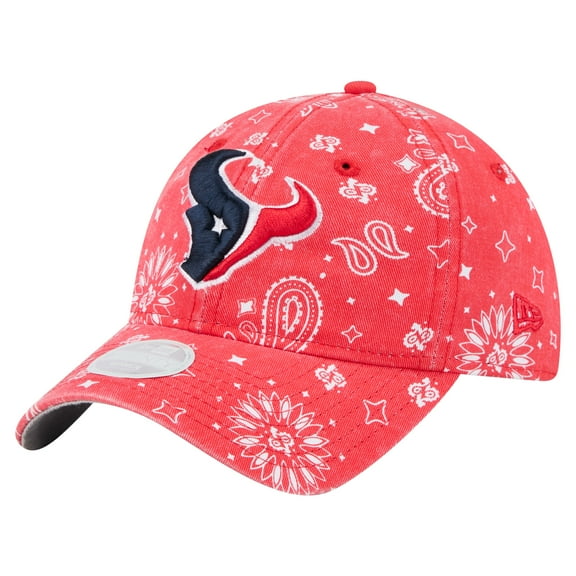 Women's-New Era Red Houston Texans Paisley 9TWENTY Adjustable Hat