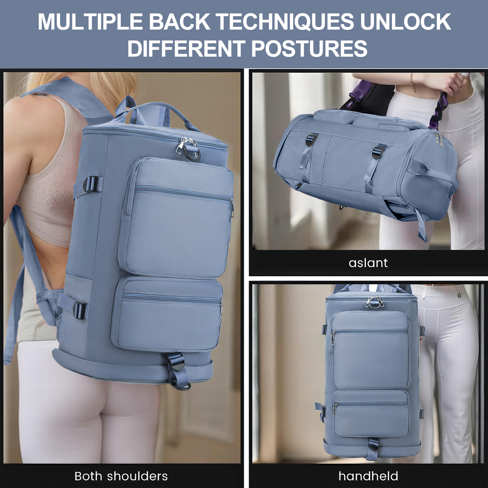 Gynky Duffle Bag Gym Bags Waterproof Sports Duffel Bags Travel Weekender Bag for Men Women Overnight Bag with Shoes Compartment