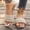 Gold, variant on Womens Pearl Slide Sandals Square Toe Flat Summer Dressy Sandals Casual Beach Slides Rhinestone Embellished Slip on Sandals for Summer Going Out Shoes