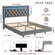 thumbnail image 5 of Cama Flotante Full con Luces LED Inteligentes: Cabecero de Diamante Tapizado, Plataforma Sólida Silenciosa (Sin Somier) - Marco Moderno con Listones de Madera Maciza, 5 of 8