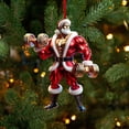thumbnail image 4 of Darzheoy Christmas Ornaments Big Christmas Tree Ornaments Ornaments for Christmas Tree Two Pendant Decoration Double Print Fitness Muscle Santa, 4 of 6