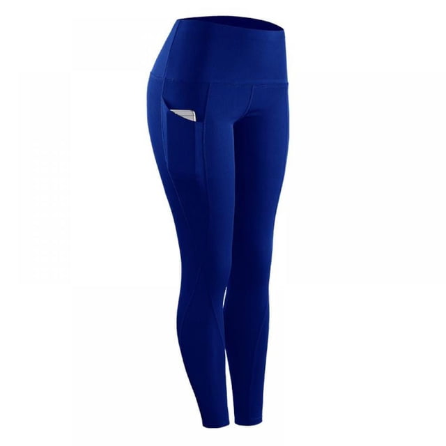 Final Clearance! Yoga Pants with Pockets High Waisted Tummy Control Leggings Solid Stretch Workout Pants