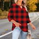 thumbnail image 5 of TaTaai Women's Plus Size Casual Top Round Neck 3/4 Sleeve Chest Cut-out Printed T-Shirt Loose Fit Spring Summer Base Layer Blouse Gift, 5 of 7