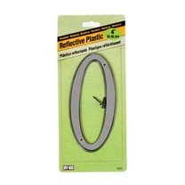 Hy-Ko 4 inch Silver Reflective House Address Number 0 - Plastic with mounting hardware Included
