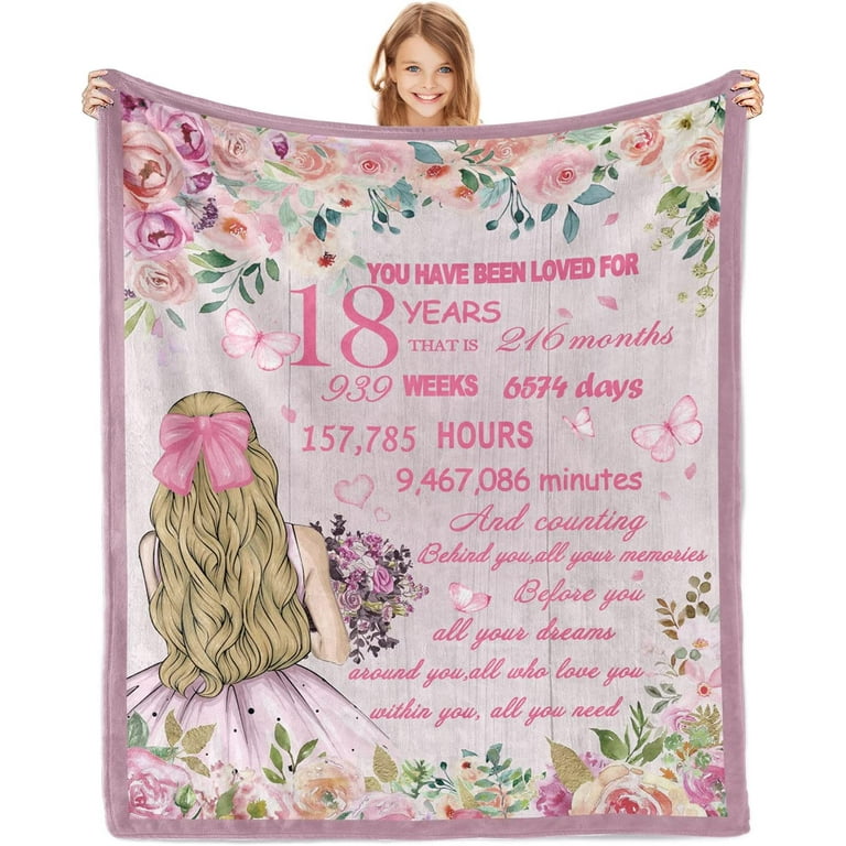 Blanket Birthday Gift For 18 Year Girl Soft Plush 18 Year Old