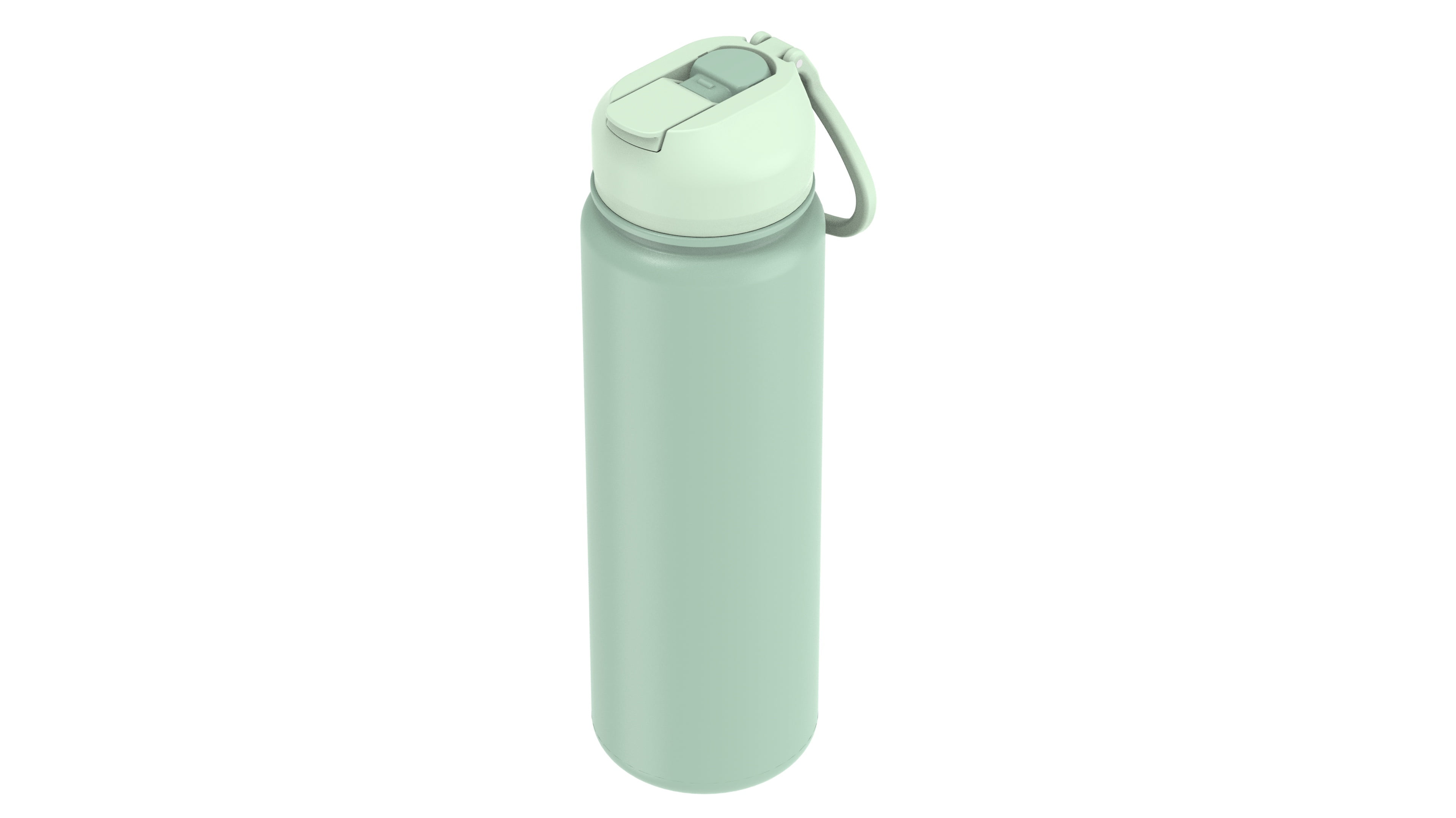 Mainstays 24 oz Double-Wall Stainless Steel Water Bottle with Straw Lid, Green