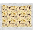 thumbnail image 1 of Cat Tapestry, Feline Animals Holding Fish and Flowers in Childish Forest with Mushroom and Squirrels, Wall Hanging for Bedroom Living Room Dorm Decor, 60W X 40L Inches, Multicolor, by Ambesonne, 1 of 2